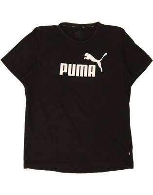 PUMA Mens Graphic T-Shirt Top XL Black Cotton BJ18