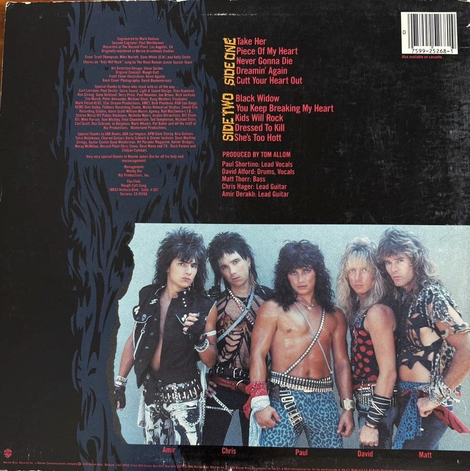 ROUGH CUTT - Rough Cutt VINYL LP 1985 Warner DB1 - Image 3 of 3