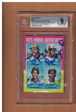 JIM RICE AUTOGRAPHED 1975 TOPPS MINI ROOKIE BASEBALL CARD SIGNED BECKETT SLABBED