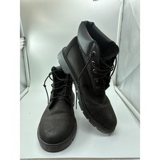Timberland Boys 6 Inch Premium Waterproof Boots Black Nubuck Leather Size 6