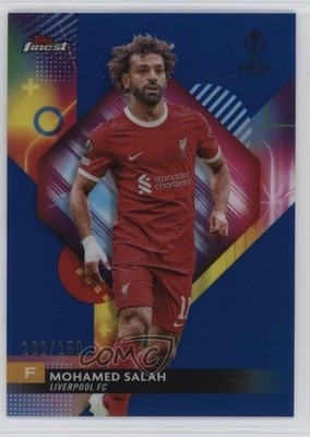2023 Topps Finest UEFA Club Competitions Blue Refractor /150 Mohamed Salah 1t1d
