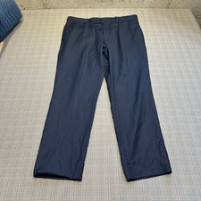 Ted Baker Jefferson Pants Mens 34R Navy 100 Wool Dress Trousers Flat Front 