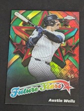 2025 Topps Chrome Logofractor Future Stars Red Austin Wells 4/5 Yankees 