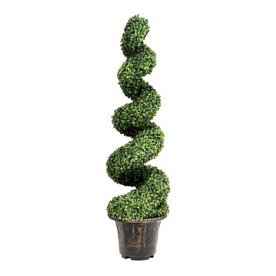 4FT Artificial Boxwood Spiral Tree Faux Tree W/Realistic Leaves Decoration