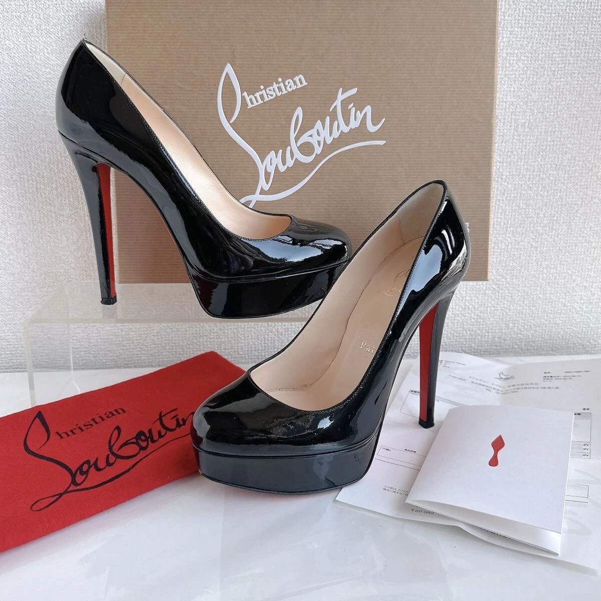 Christian Louboutin — Christian Louboutin Heel Pumps Sandal EU:36 US:6 Black Patent Leather