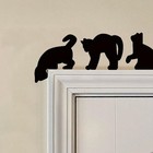 3X Halloween Cute Black Cat Wooden Wall Stickers X7M1