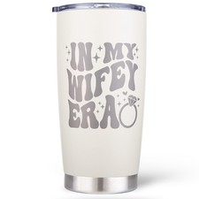 Bridal Gifts for Bride - In My Wifey Era Cup, Shower 20 Ounces, White