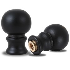 2 Pieces Black Lamp Finials, Solid Finials for Lamps, Lamp Shade Nut Screw Ca...