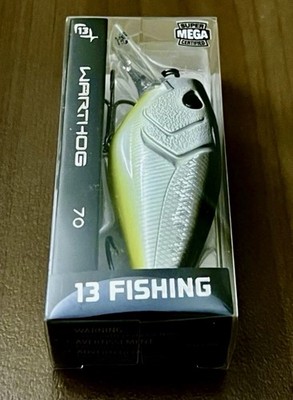 1 13 Fishing WartHog 70 W70-5-38 Crankbait Fishing Lures NEON DISCO SHAD - NEW