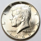 1969-D 50c Kennedy 40% Silver Half Dollar Uncirculated - RAW - Nice Luster