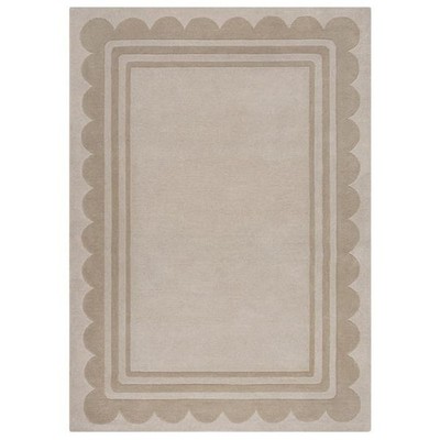 Lois Scallop Border Wool Rug Flair Rug Hand-Tufted Area Rugs for Kids, Rugs for