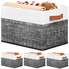 Collapsible Storage Baskets for Shelves,14"x10", 4 Pack Foldable Fabric Stora...