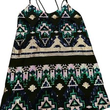 Show Me Your MuMu Crisscross Applesauce Sequin Geometric Pattern Dress Sz Large