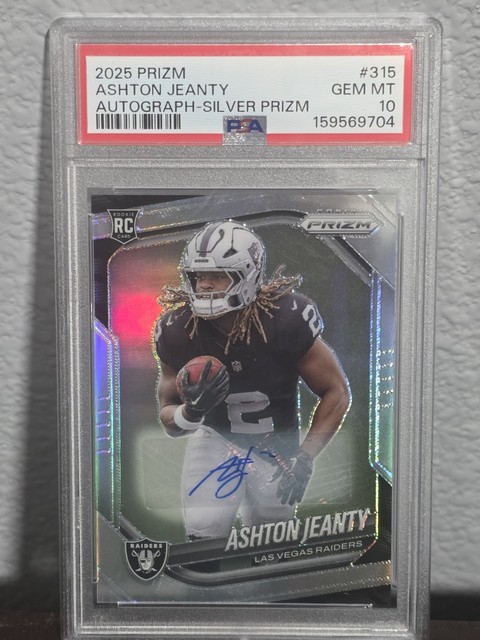 2025 Panini Prizm Ashton Jeanty Rookie Silver Prizm Auto PSA-10