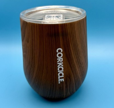 Corkcicle Stemless Style 340 ml Walnut Wood Grain Cup Wine On The Go Glass