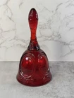 Vintage Fenton Ruby Red Rose Medallion Bell 6.75"