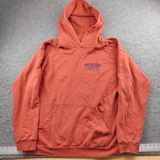 Hidden New York Hoodie Orange Red Cotton Size XL Mens Made in USA