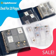 20 Lighthouse Grande Encap Album Pages For Certified Coin Slabs Hold PCGS NGC 