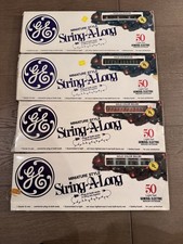 VTG NEW GE String A Long Christmas Lights 4 Sets Of 50 Light Miniature Green Red
