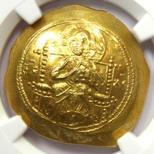 Michael VII Christ Gold AV EL Histamenon Nomisma 1071-1078 AD - NGC  Choice AU