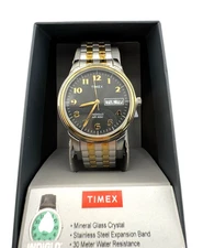 Timex Mens Two-Tone Expansion Bracelet Watch, One Size!!  Brand New