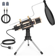 Microfono Condensador De Estudio Profesional Para PC Youtubers Podcast Streaming