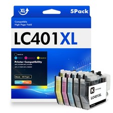 5pk LC401 XL LC401XL Ink Cartridges for Brother MFC-J1010DW MFC-J1012DW J1170DW