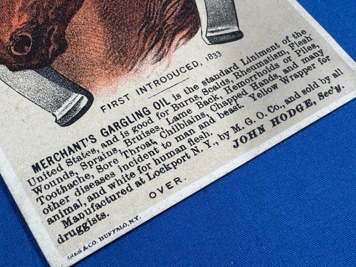 C.1890 Victorian Tradecard GARGLING OIL ~ Selling Agent R.Y. Barber Portland, ME - Picture 3 of 6