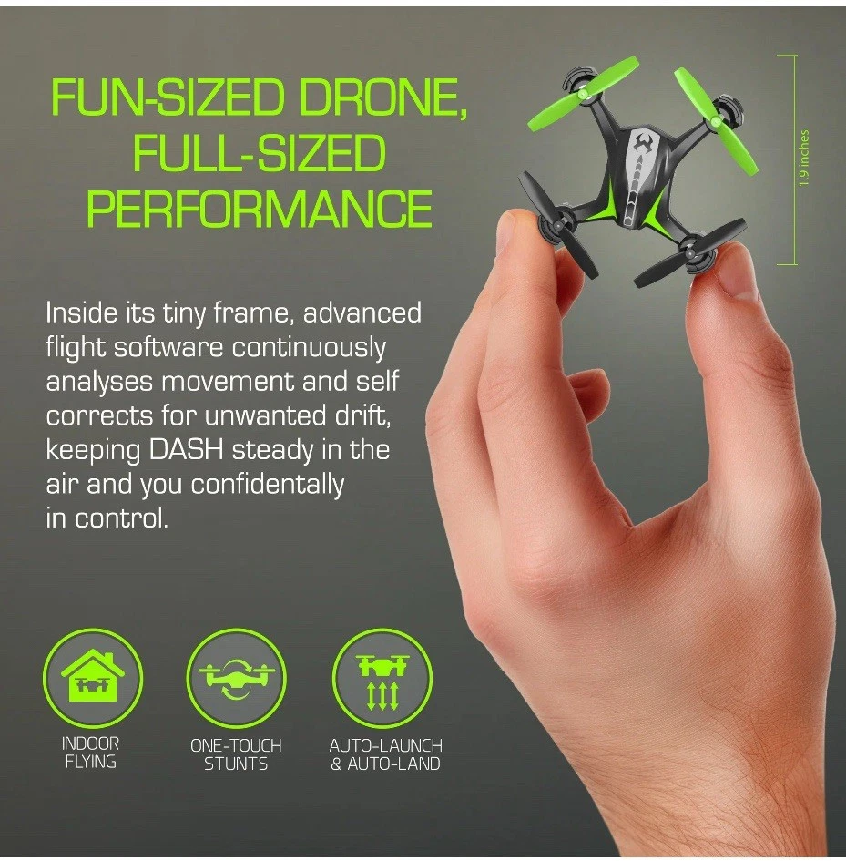 Sky Viper Dash Nano Drone Indoor Flying Black/Green - NEW SEALED - Image 3 of 4