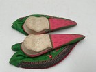 ANTIQUE CHINESE EMBROIDERED Green SILK FABRIC BOUND FOOT LOTUS SHOES — photo 7