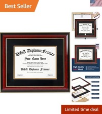 Diploma Frame 8.5x11 with Black Mat  Wood Molding for Graduation Wall Decor