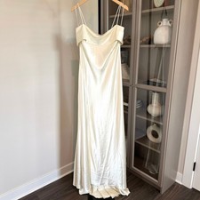 Reformation Jovie Silk Charmeuse Ivory Wedding Gown 4 NEW Sleeveless Maxi Dress