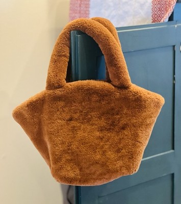 Zara Teddy Faux Fur Mini Tote Bag