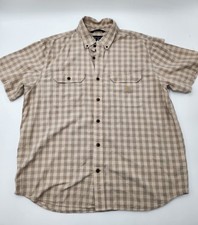 Vintage Carhartt Striped Short Sleeve Button Up T Shirt Adult XL