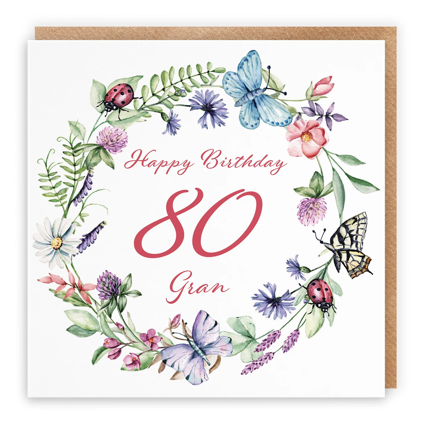 80th Gran Birthday Card Meadow