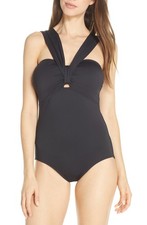 Women's Tommy Bahama Pearl One-Piece Swimsuit, Size 4 - Black
