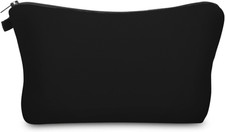 Cute Travel Makeup Bag Cosmetic Bag Small Pouch Gift for Women Plain Black 