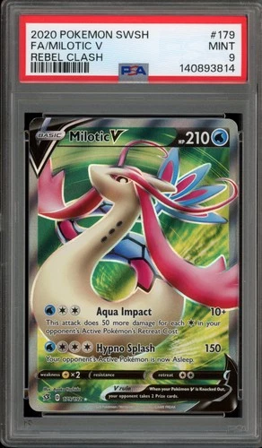 Pokemon Milotic V Rebel Clash Full Art #179 PSA 9 Mint