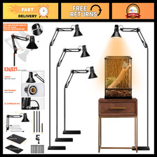 Reptile Heat Lamp Fixture with Adjustable Stand, 15.7"-74.3" for Bearded Dragons