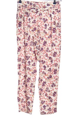 3 SUISSES Stoffhose Damen Hose Gr. DE 36 weiß-pink-lila Casual-Look