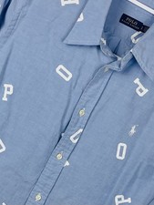 Polo Ralph Lauren AOP Shirt Long Sleeve Button Up Cotton Boys Size Large EUC