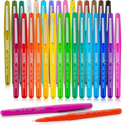 Ezzgol 30 Colors Felt Tip Pens 0.7mm Medium Fine Point Writing Drawing