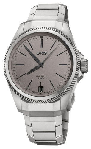 Oris ProPilot X Automatic Titanium Gray Dial Date Mens Watch 400 7778 7153-MB