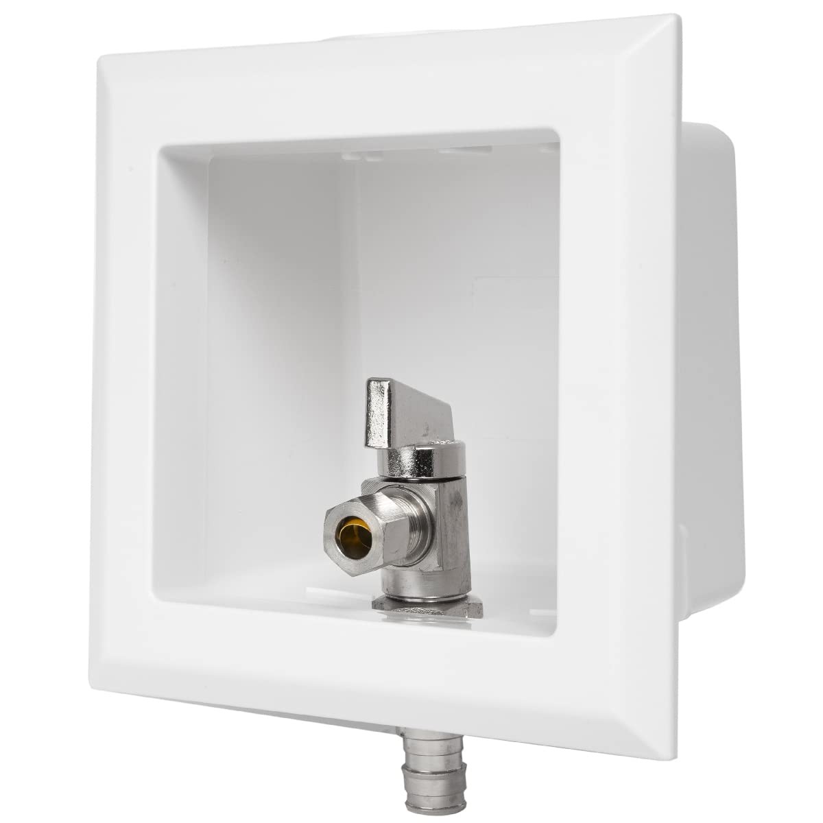 Toilet Outlet Box, Pre-assembled,1/4-Turn Angle Valve Pex-A Expansion 1/2-Inch