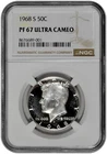 1968 S 50C Proof Kennedy Half Dollar NGC Graded PF 67 Ultra Cameo