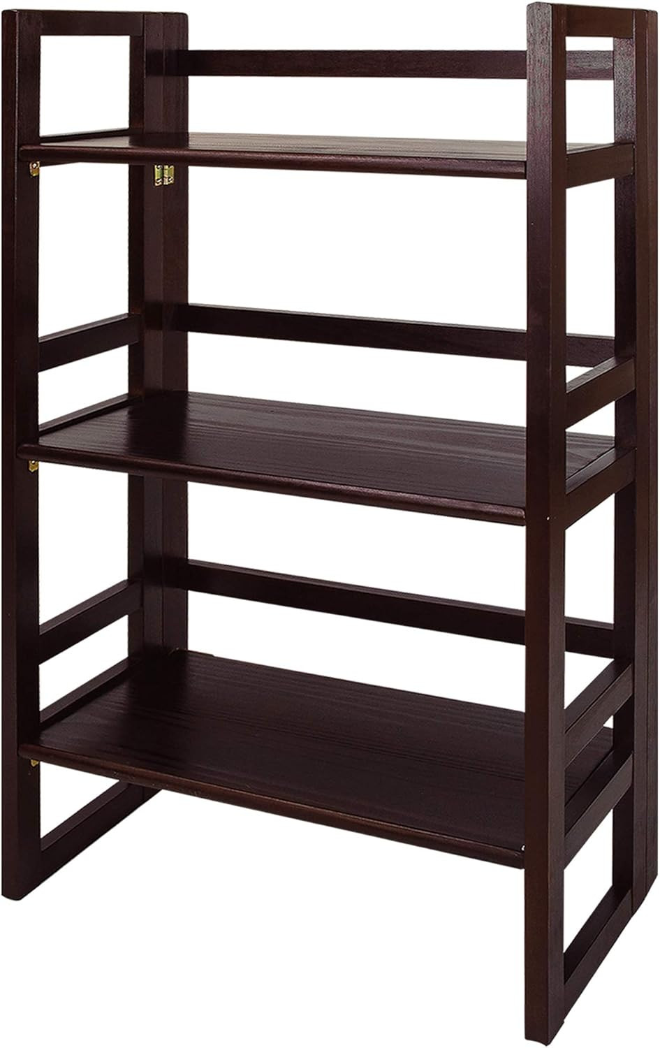 3-Shelf Folding Student Bookcase (20.75" Wide)-Espresso