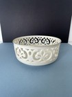 New ListingVintage Lenox Bowl 6.5"D x 3"H With Lattice Cutouts 25K Gold Trim Cream Color