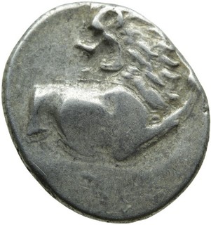 012. Greek Silver Coin. CHERSONESOS Thrace. AR Hemidrachm. Lion / Incuse. aVF