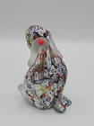 Murano Millefiori Dog Italy Glass Long Eared Figurine