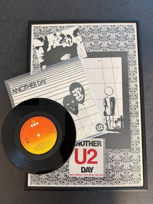 RARE U2 1980  set  of original Another Day promo poster and 7'' vinyl CBS 8306